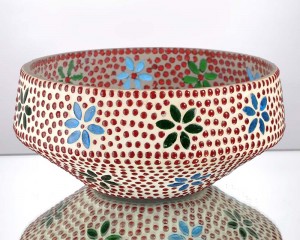 Floral Patterned Mosaic Decorative Bowl