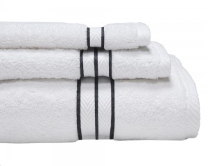 Hotel Collection 900 GSM White with Black Stripes Towel 3 pcs set